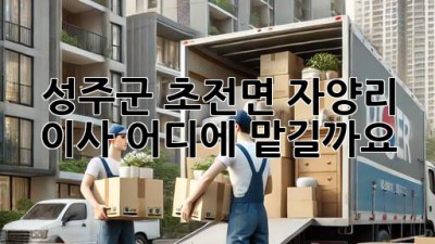 성주군 초전면 자양리 이사, 어디에 맡길까요?
