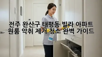 전주 완산구 태평동 빌라, 아파트, 원룸 악취 제거 청소 완벽 가이드