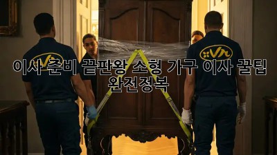 이사 준비 끝판왕! 소형 가구 이사 꿀팁 완전정복